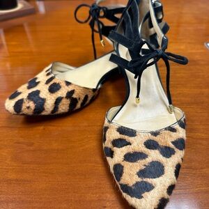 Leopard Print Women's Shoes with Black Accents